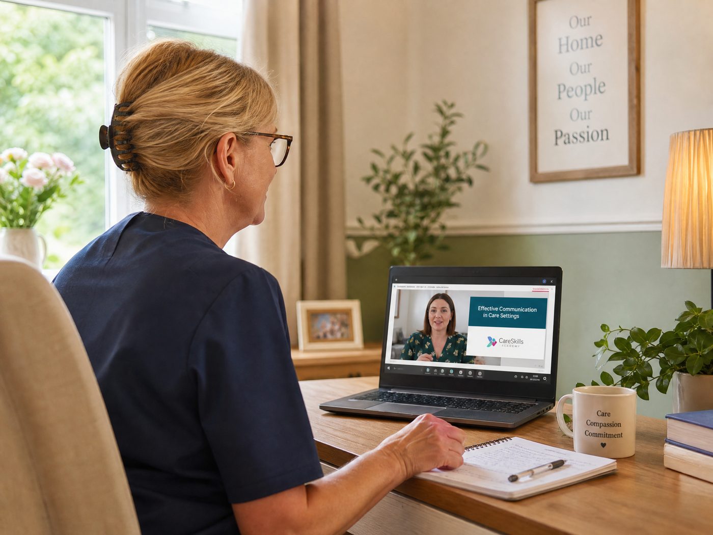 A care manager attending the one-hour Tier 1 online session